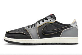 バスケットシューズ バッシュ スニーカー ジョーダン Jordan Air Jordan 1 Low Retro OG Ex Black/Fire Red-Dark Smoke Grey ストリート