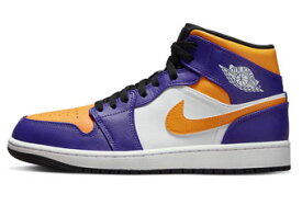 バスケットシューズ バッシュ スニーカー ジョーダン Jordan Air Jordan 1 Mid Lakers ストリート