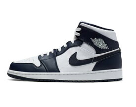 バスケットシューズ バッシュ スニーカー ジョーダン Jordan Air Jordan 1 Mid White/Obsidian/Metallic Gold ストリート