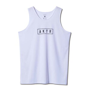 �o�X�P�b�g�m�[�X���[�u�@�^���N�g�b�v �E�F�A �A�N�^�[ AKTR BASIC AKTR LOGO TANK WHITE �X�g���[�g �yMEN'S�z