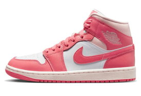 バスケットシューズ バッシュ スニーカー ジョーダン Jordan Wmns Air Jordan 1 Mid Sea Coral W White/Pink ストリート 【WOMEN'S】