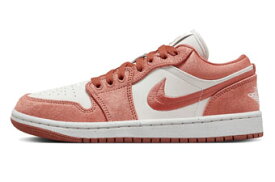 バスケットシューズ バッシュ スニーカー ジョーダン Jordan Wmns Air Jordan 1 Low SE W Pink Canvas/Gray ストリート 【WOMEN'S】