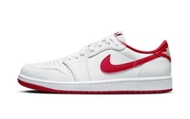 バスケットシューズ バッシュ スニーカー ジョーダン Jordan Air Jordan 1 Low Retro OG White/University Red ストリート