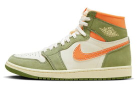 バスケットシューズ バッシュ スニーカー ジョーダン Jordan Air Jordan 1 High Retro OG Craft　 Celadon/Olive/Orange/Coconut Milk/Pale Ivory ストリート