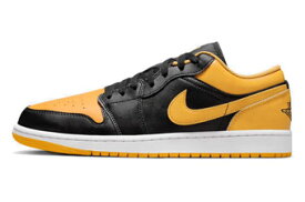 バスケットシューズ バッシュ スニーカー ジョーダン Jordan Air Jordan 1 Low Yellow Ochre/Black ストリート