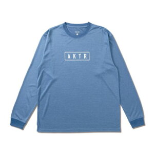 �o�X�P�b�g�����O�@T�V���c �E�F�A �A�N�^�[ AKTR AKTR LOGO L/S SPORTS TEE BLUE �yMEN'S�z
