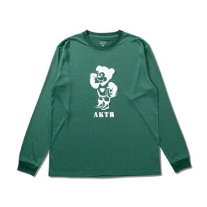 �o�X�P�b�g�����O�@T�V���c �E�F�A �A�N�^�[ AKTR STENCIL NICK L/S SPORTS TEE GREEN �yMEN'S�z