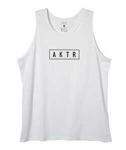 �o�X�P�b�g�m�[�X���[�u�@�^���N�g�b�v �E�F�A �A�N�^�[ AKTR BASIC AKTR LOGO TANK WHITE �yMEN'S�z