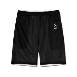 �o�X�P�b�g�V���[�c �o�X�p�� �E�F�A �A�N�^�[ AKTR ALLWAYS REVERSIBLE 6.5-INCH SHORTS BLACKxWHITE �yMEN'S�z