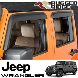 RUGGED RIDGE ドアバイザー 4ピース マッドブラック プラスチック 07-18y JK ラングラー 4ドア 11349.12