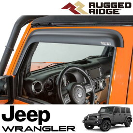 RUGGED RIDGE ウインドウバイザー ドアバイザー マッドブラック 07-18y ジープ JKラングラー 2ドア用 11349.11