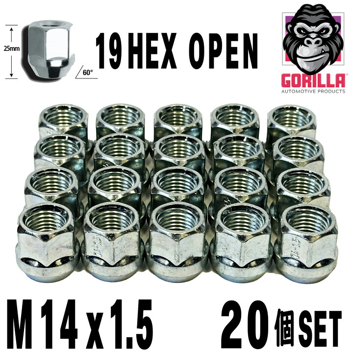 楽天市場】GORILLA ( ゴリラ ) M14x1.5 【20個セット】 貫通ナット 