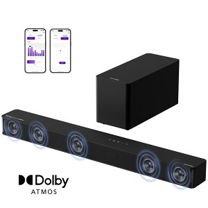 �y10%OFF�N�[�|���zULTIMEA Poseidon M60 5.1ch �T�E���h�o�[ �T�u�E�[�t�@�[�t�� Dolby Atmos eARC�Ή� 300W�o�� Bluetooth5.4���� Soundbar �T���E���h�X�s�[�J�[ HDMI�P�[�u���t�� VoiceMX BassMX APP���� �z�[���V�A