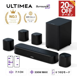 ��10/14 18:00�` �N�[�|����18000�~�� �T�E���h�o�[ ULTIMEA Aura A40 7.1ch 330W���o�� �T�E���h�o�[ �X�s�[�J�[ �T�u�E�[�t�@�[���T���E���h�X�s�[�J�[�t�� BassMX���� ���{��APP�Ή� Bluetooth 5.3 HDMI ARC ��