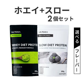 プロテイン2袋セット ホエイ スロー ウルトラ ホエイダイエットプロテイン ホエイ WPC WPI 低糖質 人工甘味料 チョコ 抹茶 黒ごま ブルーベリー 810g 2袋 女性 ダイエット 低脂質 大容量 ホエイ プロテイン スロー