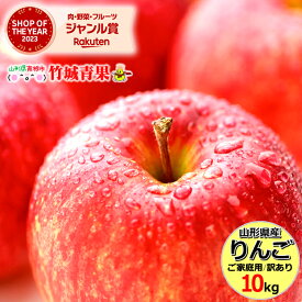 【8月下旬から順次出荷予定】山形県産 訳あり りんご サンふじ 10kg(ご家庭用/22～46玉入り/生食可)※日時指定はメールで※【山形県産 リンゴ 林檎 apple 苹果 蘋果 蜜入り さんふじ 自宅用 家庭用 果物 フルーツ 人気 売れ筋 送料無料】