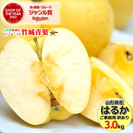 【12月中旬から順次出荷予定】山形県産 訳あり りんご はるか 3kg(ご家庭用/7〜15玉入り)※日時指定はメールで※【山形産 りんご リンゴ 林檎 岩手県生まれ 果物 フルーツ 山形県 送料無料 お取り寄せ 冬の味覚 青森県産 わけあり】