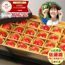 【即日発送実施中！】山形県産 さくらんぼ 佐藤錦 プレミアムボックス(秀品/Lサイズ/24粒入り)※日時指定はメールで※【2026 お中元 夏 プレゼント 果物 フルーツ ギフト 贈り物 贈答品 人気 売れ筋 送料無料】