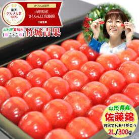【6/15(月)～6/21(日)日時指定OK】父の日！ぴったり！山形県産 さくらんぼ 佐藤錦(秀品/2Lサイズ/手詰め/300g/化粧箱)【2026 山形県産 父の日 ちちの日 ちちのひ ギフト 贈り物 贈答品 プレゼント 果物 フルーツ 人気 送料無料 早割】