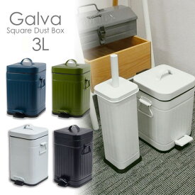 Galva(ガルバ) スクエア ダストボックス マット 3L/ごみ箱 トラッシュ trash くずかご サニタリー キッチン 分別 おしゃれ