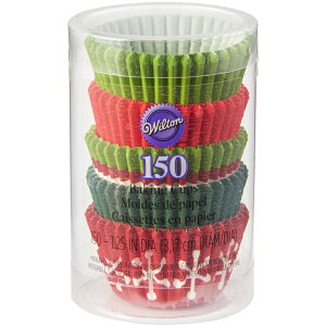 WILTONiEBgj zfBEB^[~jJbv`[u150CT 415-2086 Mini Christmas Cupcake Liners 150 Count y WILTON EBg z NX}X ~ EB^[ zf[ Christmas holiday winter mini tube cup 