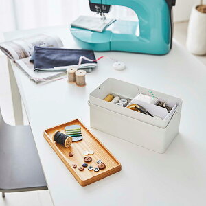 裁縫箱 タワー TOWER タワー ホワイト ブラック 5060 5061YAMAZAKI 山崎実業 取っ手付き 裁縫箱 おさいほうばこ 道具箱 用品箱 入れ物 おしゃれ 北欧 木製蓋 木の蓋