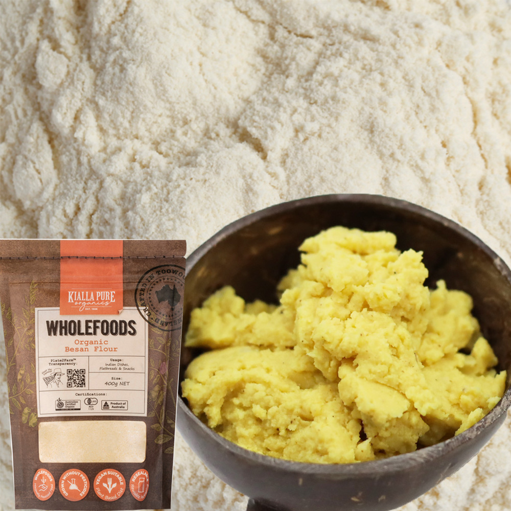 百貨店 オーガニック 有機ひよこ豆粉 ベサン粉 400g 有機JAS認定 ACO認定 Organic Besan Flour キアラピュアフーズ  Kialla Pure Foods オーストラリア