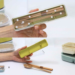 お弁当用箸 お弁当用カトラリーセット ピアンタ 抗菌コンビセット 箸・スプーン全長 18cm 食洗機使用 OK 抗菌剤バクテキラー入り塗装 天然木