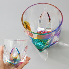 SCHON+（シェーンプラス）Rainbow Cup レインボー カップ 260ml 樹脂グラス レインボーカラー クリア グラス コップ SCHON+ byAhm クリスタルグラス　ウイスキーグラス カクテル