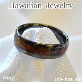 ハワイアンジュエリー リングウッドセラミックリング・ウッドブラック6mm　　ring-58ハワイアンジュエリーリング