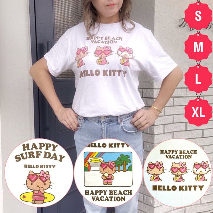 楽天市場】HELLOW KITTY ハローキティ TシャツHAPPY BEACH DAYハロー 