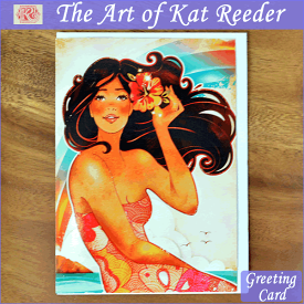 【カットリーダー】【KAT REEDER】ART PRINT GREETING CARD　Welcome to Paradise ハワイアン雑貨 【グリーティングカード】【アートプリント】Hawaii ハワイ雑貨 ハワイアン