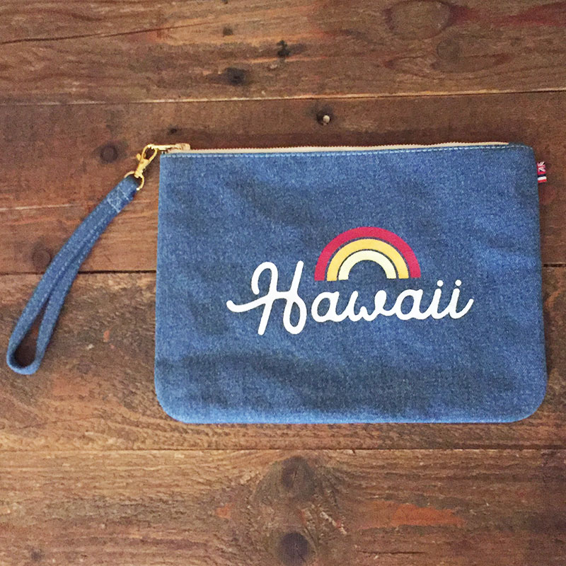 楽天市場】Cameron HawaiiDenim Clutch bag Hawaii Rainbow キャメロン