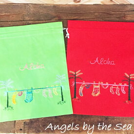 【SALE20％OFF】Angels by the SeaAloha Laundry Travel Sackエンジェルズバイザシー　アロハランドリートラベルサックランジェリーバッグ　トラベルバッグHawaii ハワイ雑貨 ハワイアンハワイ買い付け　ハワイ限定　ハワイアン雑貨