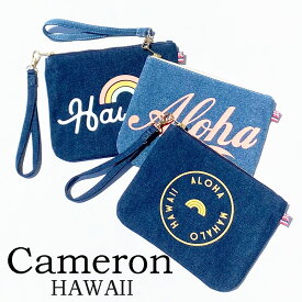 【SALE20％OFF】Cameron HawaiiDenim　Small Clutch bag キャメロン ハワイ　デニムスモールクラッチバッグ（5）Hawaii ハワイ雑貨 ハワイアンハワイ買い付け　ハワイ限定　ハワイアン雑貨