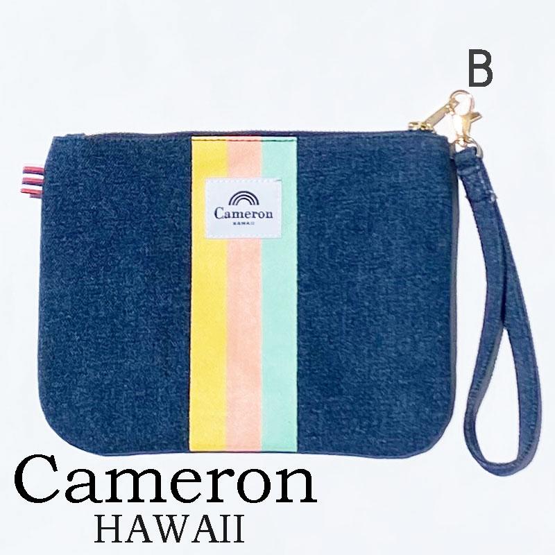【SALE20％OFF】Cameron HawaiiDenim　Small Clutch bag キャメロン ハワイ　 デニムスモールクラッチバッグ（5）Hawaii ハワイ雑貨 ハワイアンハワイ買い付け　ハワイ限定　ハワイアン雑貨 | ＵＬＵ-ＨＡＷＡＩＩ