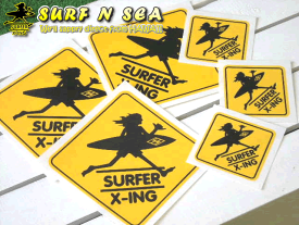【SURF-N-SEA】ハワイアン雑貨 サーフアンドシー・ステッカー　X-ing(大）Hawaii ハワイ雑貨 ハワイアン