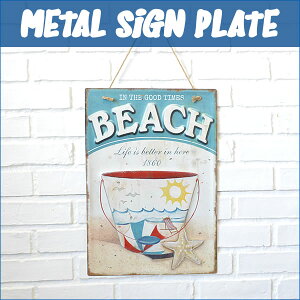 AeB[N^TCv[gMETAL SIGN PLATE L uBEACHvyHawaiizynC@G݁znCAG