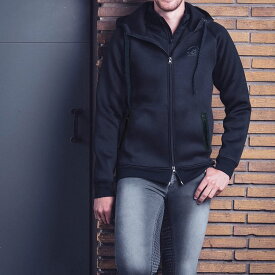 【ポイントUP】メンズパーカー　ハリーズホース　ルチアーノ　｜乗馬用品　男性　ジャケット　フーディー　スエット　ダブルファスナー　ジッパー