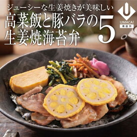 【お盆セール10倍】熊本 ご当地 高菜飯と豚バラの生姜焼 海苔弁 5食セット 海苔 のり弁 弁当 レンチン 冷凍食品 冷凍惣菜 九州 ご当地 美味しい グルメ 和食 温めるだけ 冷凍弁当 時短 保存 UMACA