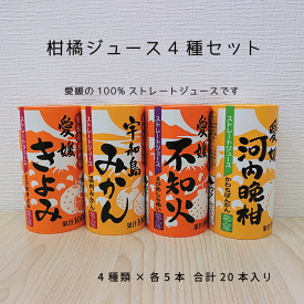 愛媛県産柑橘ジュース（きよみ・みかん・不知火・河内晩柑）4種×各5本 合計20本入【送料無料】