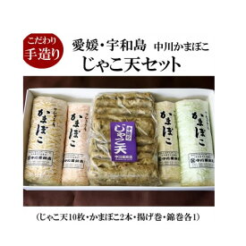 ■じゃこてん10枚・かまぼこ2本・あげ巻、錦巻各1　詰め合わせ　中川かまぼこ店こだわりの味・愛媛宇和島■地元で愛される味・てんぷら　板わさ 晩酌 つまみ　宇和島の味　内祝　贈り物　贈答品【冷蔵】