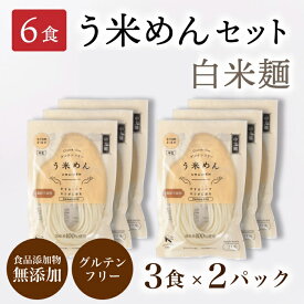 モチモチ♪ ヘルシー【ギフト / 送料無料】無添加 う米めん お徳用 100g×全6食セット(3食×2パック) 国産 米粉麺 お米 グルテンフリー 麺 食品添加物 小麦アレルギー うどん パスタ 贈り物 うまい 麺 血圧 健康 糖質制限 食物繊維 ダイエット 料理 米粉めん