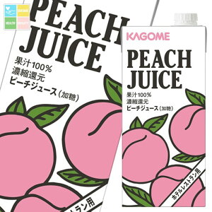 先着限りクーポン付 カゴメ ホテルレストラン用 ピーチジュース1L 紙パック ×3ケース(全18本) 送料無料 【yasaij】【co】