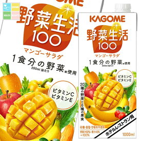 先着限りクーポン付 カゴメ 野菜生活100 マンゴーサラダ（ホテルレストラン用）1L 紙パック ×1ケース（全6本） 送料無料 【yasaij】【co】