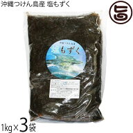 つけん島モズク事業協同組合 沖縄つけん島産 塩もずく 1kg×3袋 沖縄 海藻 フコイダン豊富