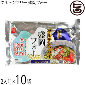 兼平製麺所 グルテンフリー盛岡フォー2人前牛だしスープ付×10袋 エスニックスープ 7大アレルゲン不使用 米粉 ライスヌードル