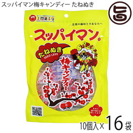 上間菓子店 たねぬき スッパイマン 梅キャンディー 10個×16P 沖縄 人気 定番 土産 菓子