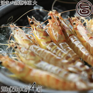 活き〆急速冷凍 久米島の車えび 500g 大(20〜24尾)×4箱 車海老 沖縄