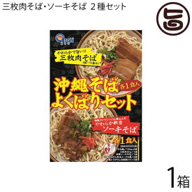 あさひ 沖縄そばよくばりセット×1箱 豚バラ煮付 三枚肉そば ソーキそば 各1人前 沖縄 人気 定番 土産 沖縄そば